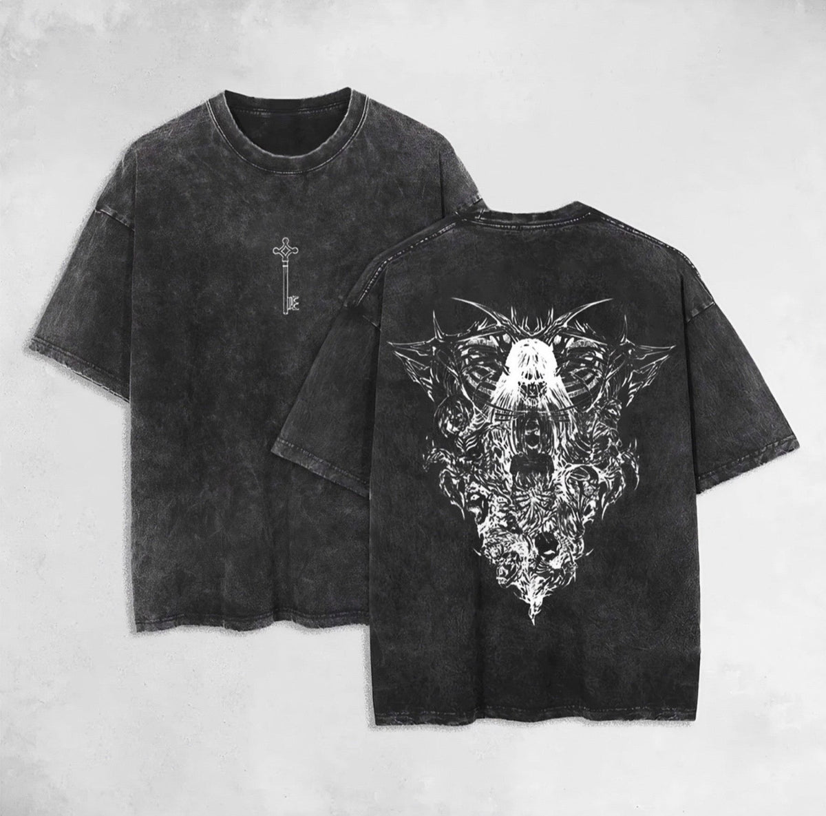 Kurodrip "Ymir Fritz the Founding Titan Attack on Titan" Vintage Washed Oversized T-Shirt - Kurodrip