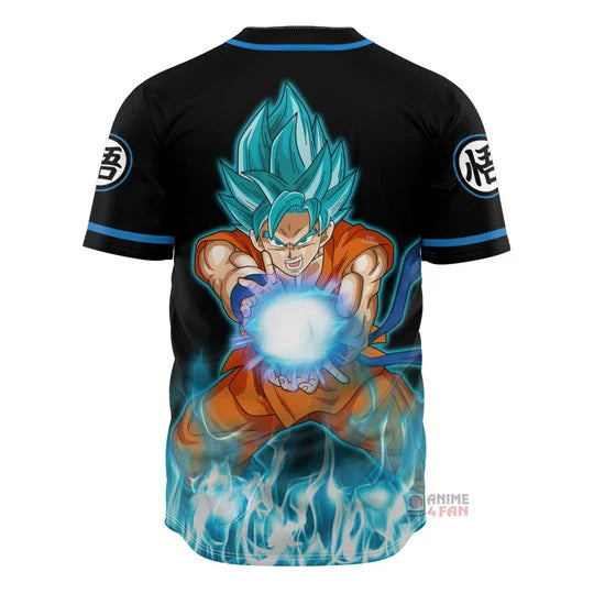 3D Anime Goku Blue Custom Fandom - Dragon Ball Baseball Tee - Kurodrip