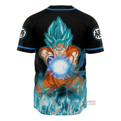 3D Anime Goku Blue Custom Fandom - Dragon Ball Baseball Tee - Kurodrip