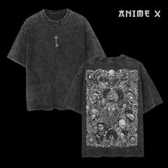 Kurodrip "All Titan Shifters Attack on Titan" Vintage Washed Oversized T-Shirt - Kurodrip