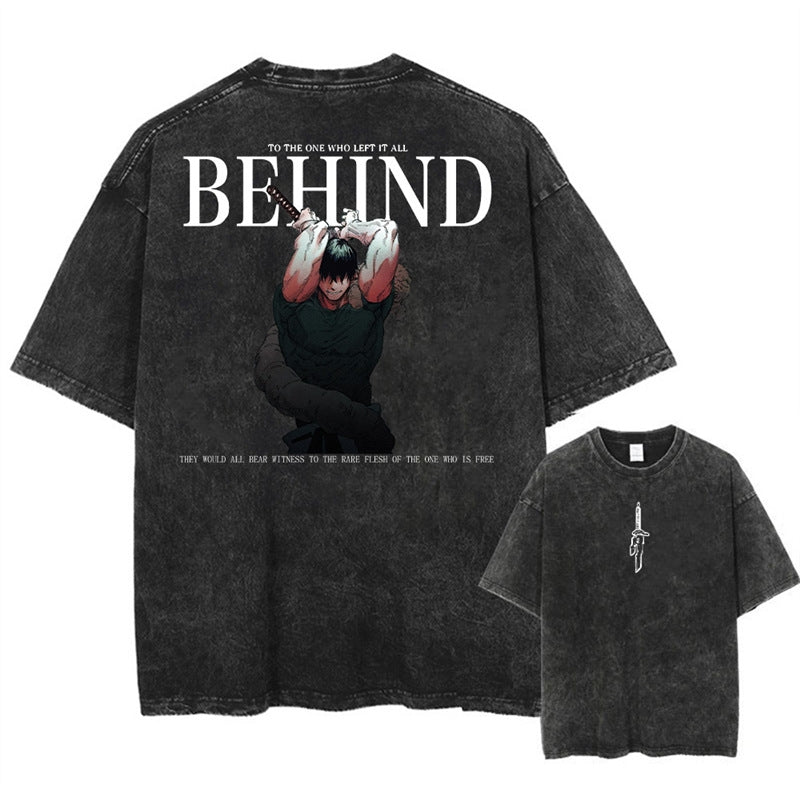 Kurodrip "Left it all behind" Jujutsu Kaisen Vintage Washed Oversized T-Shirt