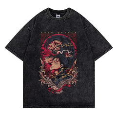 Kurodrip "Eren Yeager Attack Titans Power" Attack on Titan Vintage Washed Oversized T-Shirt V2