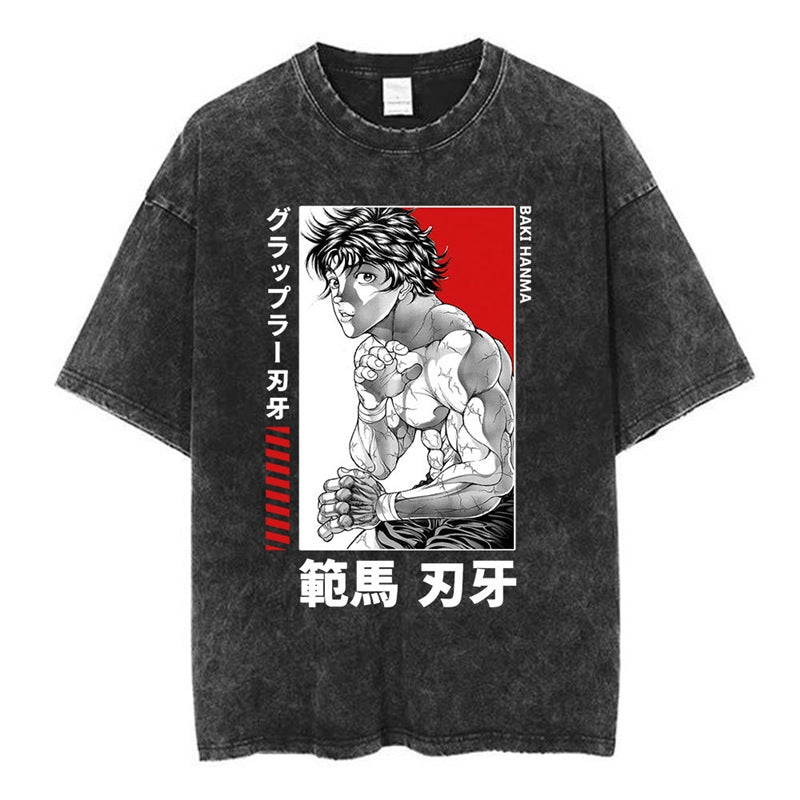 Kurodrip "The Grappler" Baki Hanma Vintage Washed Oversized T-Shirt