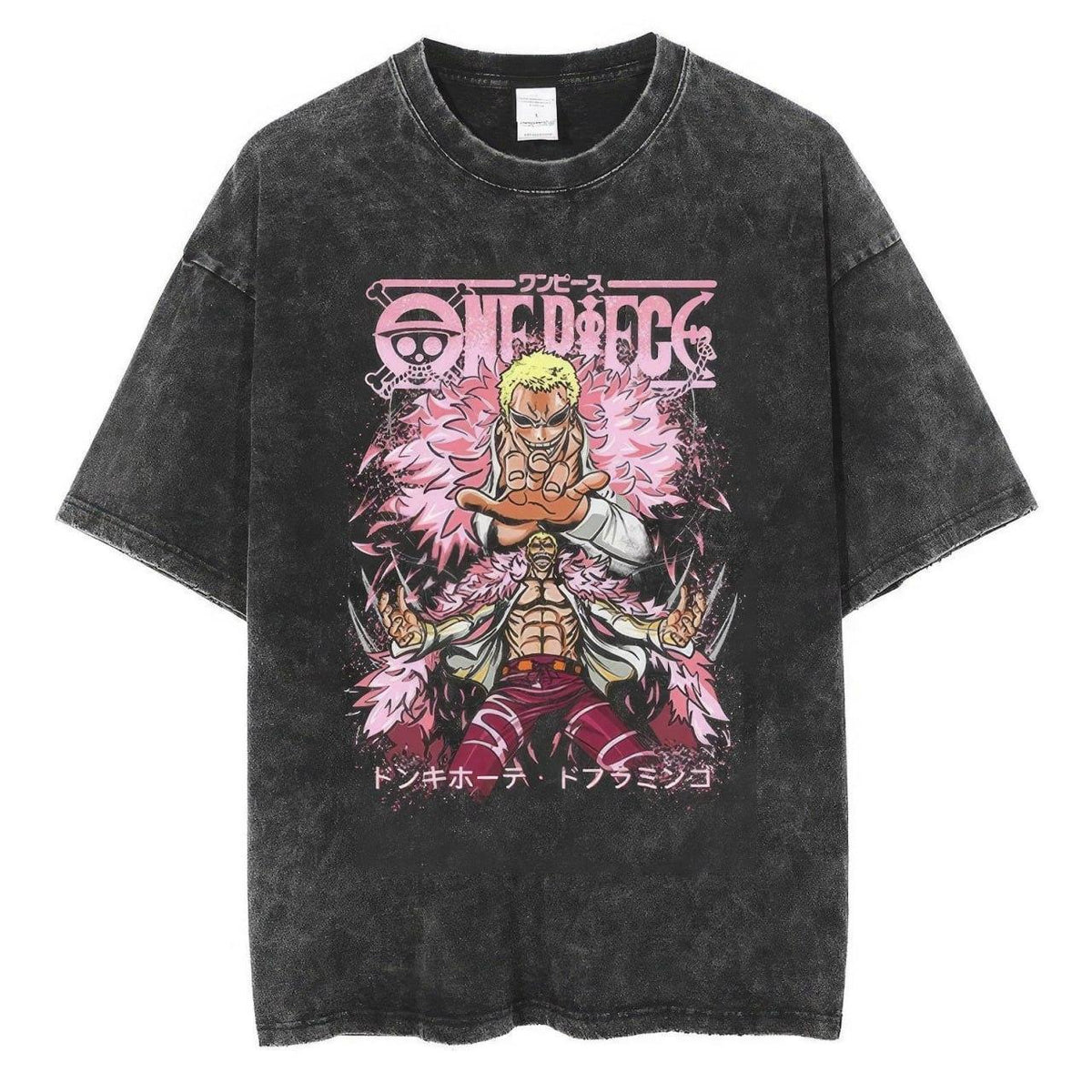 Doflamingo Tshirt,One Piece T-Shirt, One Piece Merch, One Piece Clothing, Unisex Premium Vintage Washed T-Shirt, Manga Anime T-Shirt - Kurodrip
