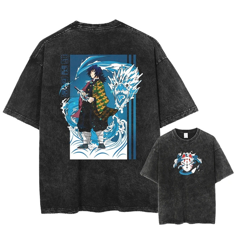 Kurodrip "Giyu" Demon Slayer Vintage Washed Oversized T-Shirt