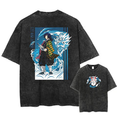 Kurodrip "Giyu" Demon Slayer Vintage Washed Oversized T-Shirt