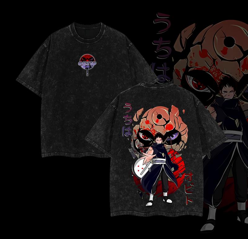 Kurodrip "Obito Uchiha" Naruto Vintage Washed Oversized T-Shirt