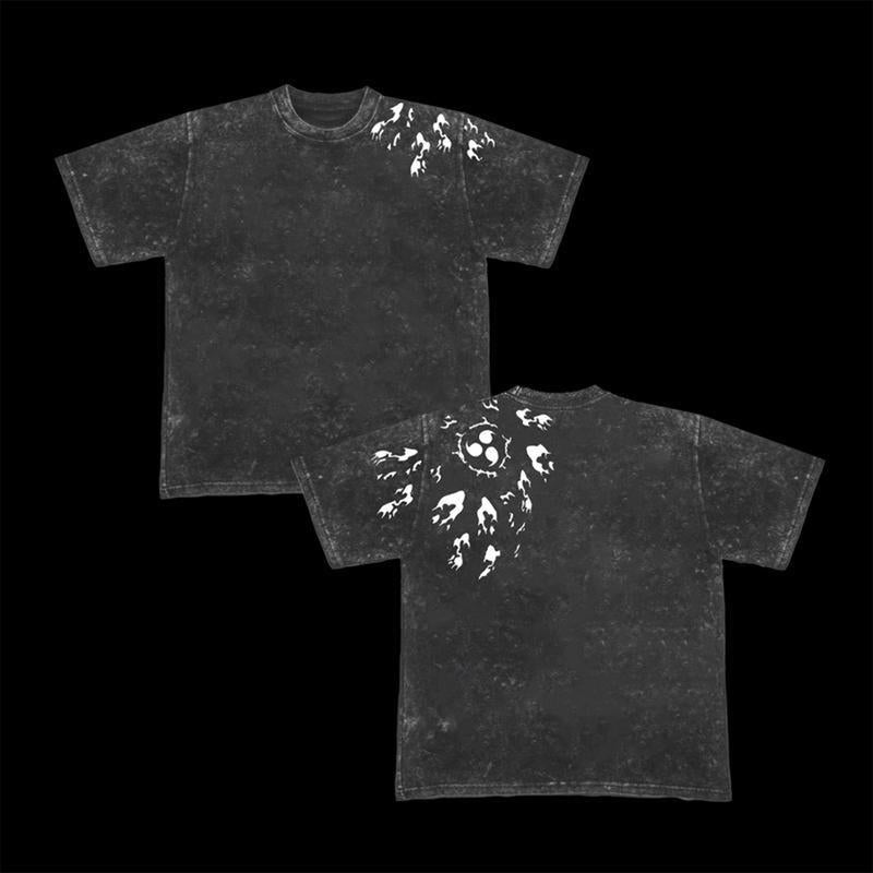 Kurodrip "Sasuke Cursed Seal of Heaven" Naruto Vintage Washed Oversized T-Shirt