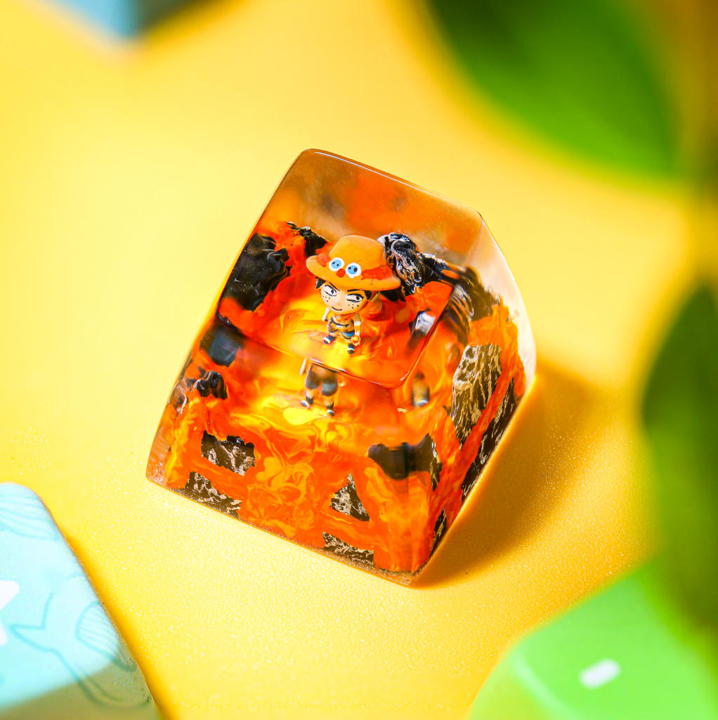 Kurodrip "Ace (Fire Fist)" One Piece Artisan Resin Keycap