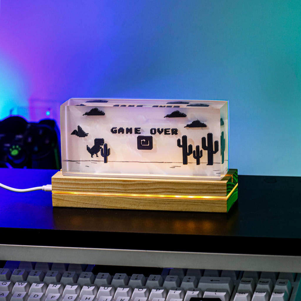 Dino Game Epoxy Lamp - Kurodrip