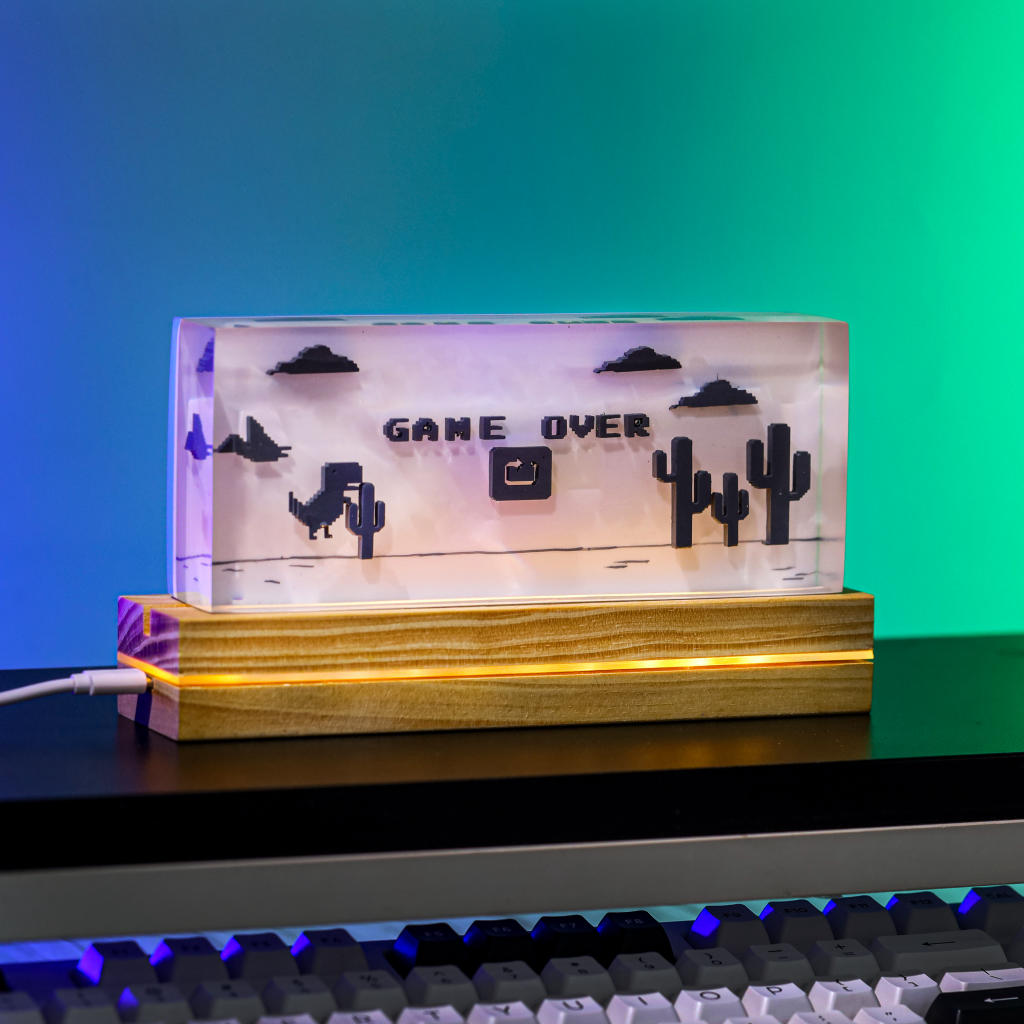 Dino Game Epoxy Lamp - Kurodrip