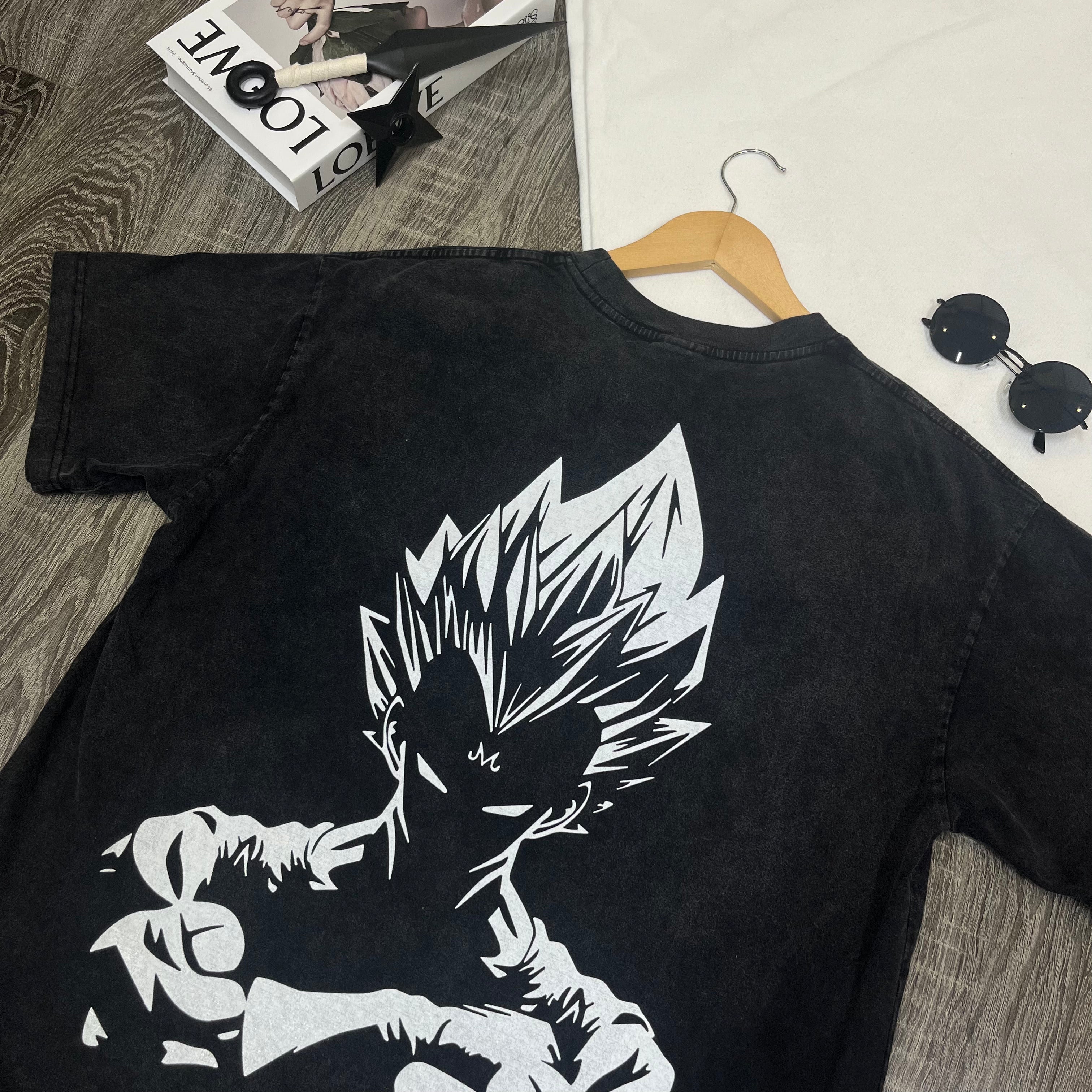 Kurodrip "Super Saiyan Majin Vegeta Dragon Ball Z" Vintage Washed Oversized T-shirt - Kurodrip