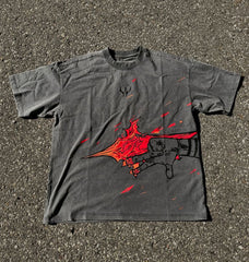 Kurodrip "Ryomen Sukuna Divine Flame Jujutsu Kaisen" Vintage Washed Oversized T-Shirt - Kurodrip