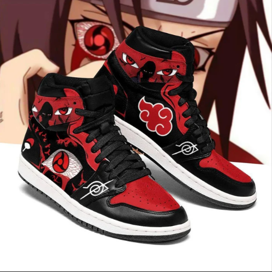 Itachi Sharingan Eyes Mid 1 Basketball Shoes - Kurodrip