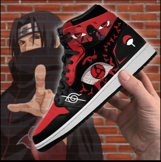Itachi Sharingan Eyes Mid 1 Basketball Shoes - Kurodrip