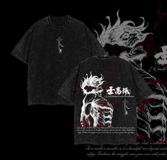 Kurodrip "Eren Yeager Attack Titans Power" Attack on Titan Vintage Washed Oversized T-Shirt