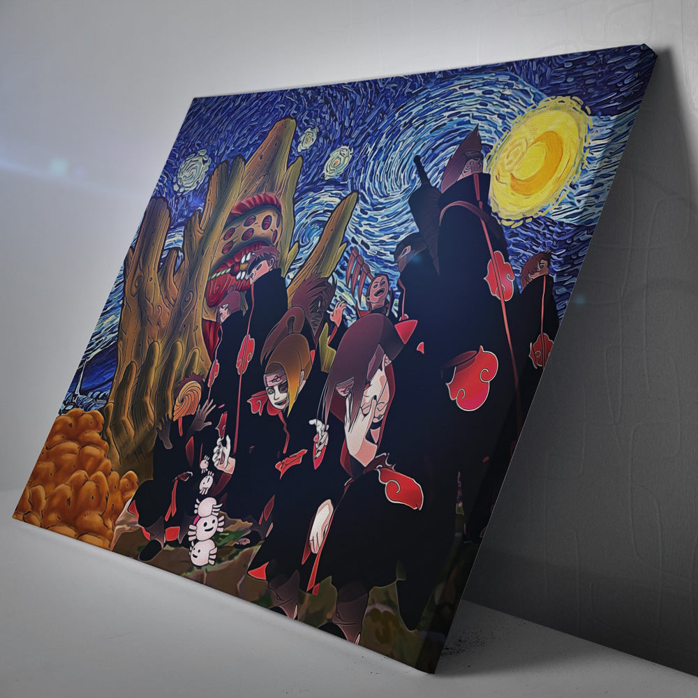 Akatsuki Gedo Statue Naruto Starry Night Canvas Print Wall Art - Kurodrip