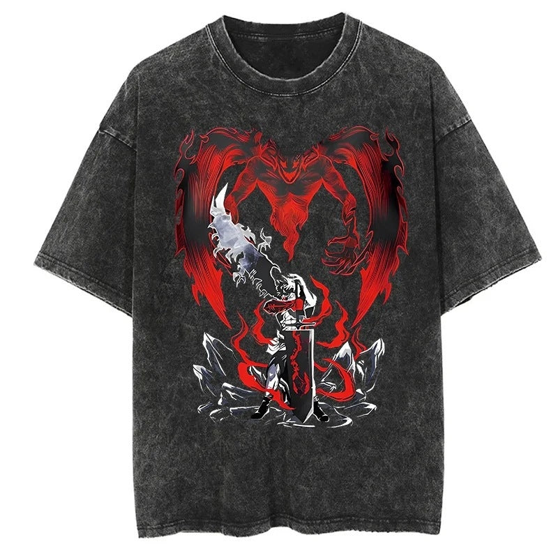 Kurodrip "Asta" Black Clover Vintage Washed Oversized T-Shirt