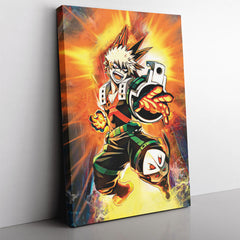 Blazing Bakugo My Hero Academia Vertical Canvas Print Wall Art - Kurodrip