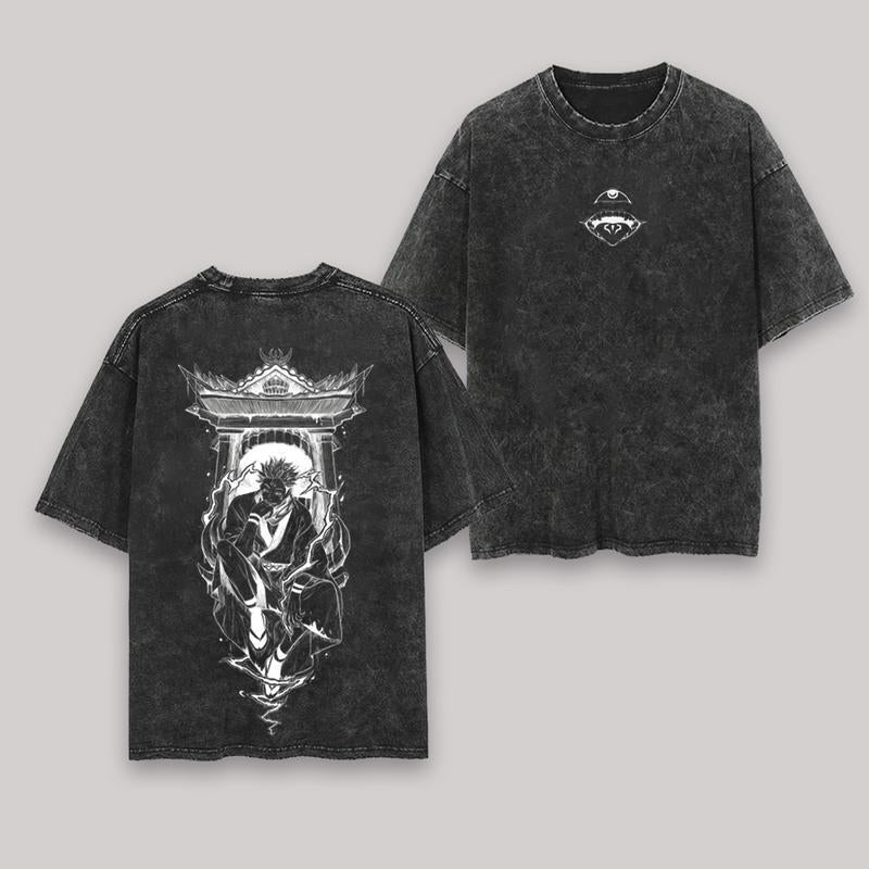 Kurodrip "Sukuna Domain Expansion Jujutsu Kaisen" Vintage Washed Oversized T-shirt - Kurodrip