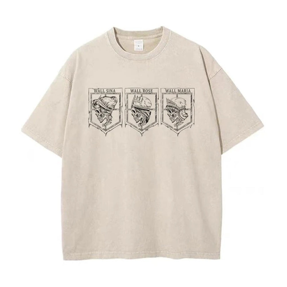 Kurodrip "Last Defenders" Attack on Titan Vintage Washed Oversized T-Shirt
