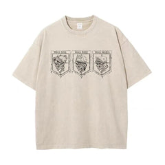 Kurodrip "Last Defenders" Attack on Titan Vintage Washed Oversized T-Shirt
