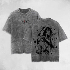 Kurodrip "Uchiha Itachi Sharingan Eyes Naruto" Vintage Washed Oversized T-Shirt Kurodrip - Kurodrip