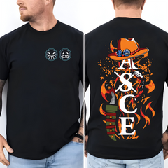 Vintage ASCE One Piece Unsiex T-shirt, Cool Staw Hat One Piece Anime Sweatshirt, Portgas D. Ace Hoodie, Love Manga Anime Merch - Kurodrip