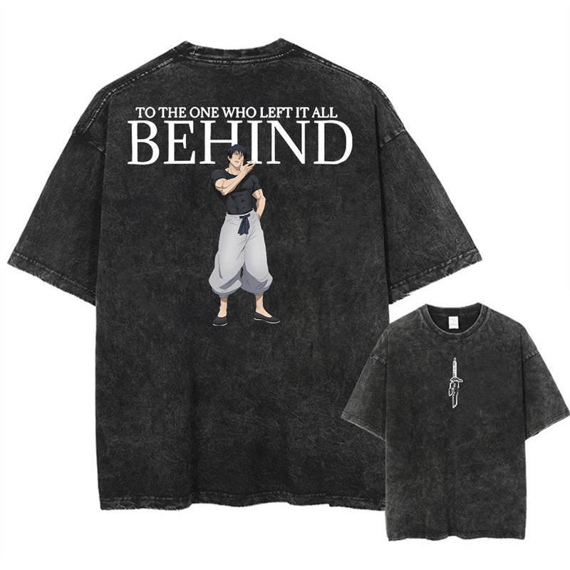 Kurodrip "Left it all behind" Jujutsu Kaisen Vintage Washed Oversized T-Shirt