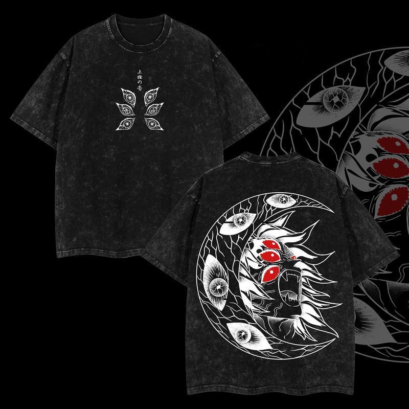 Kurodrip "Kokushibo Moon Breathing" Demon Slayer: Kimetsu no Yaiba Vintage Washed Oversized T-Shirt