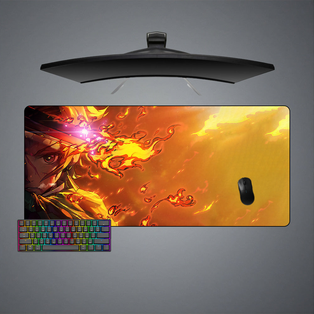 Demon Slayer Tanjiro Fire Size Gaming Mouse Pad - Kurodrip