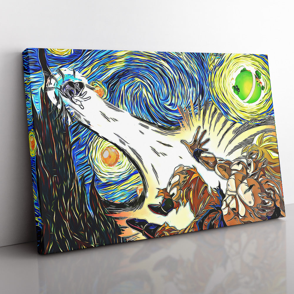 Dragon Ball Z Super Starry Night Goku Canvas Print Wall Art - Kurodrip
