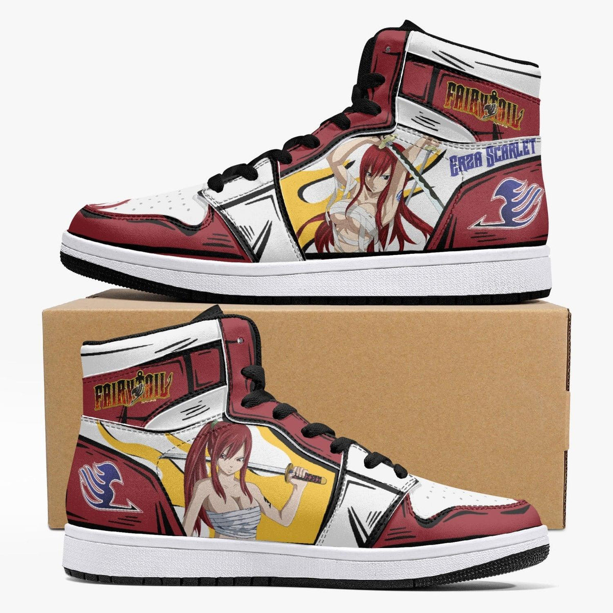 Erza Scarlet Fairy Tail Mid 1 Basketball Shoes