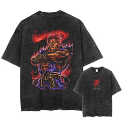 Kurodrip "Akuma" Street Fighter Vintage Washed Oversized T-Shirt