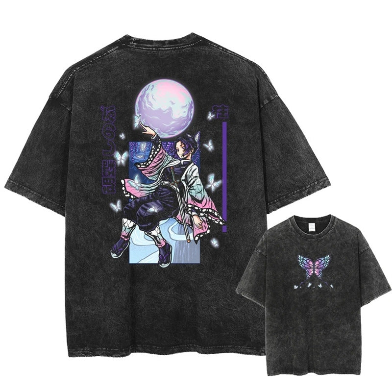 Kurodrip "Shinobu Kocho" Demon Slayer Vintage Washed Oversized T-Shirt