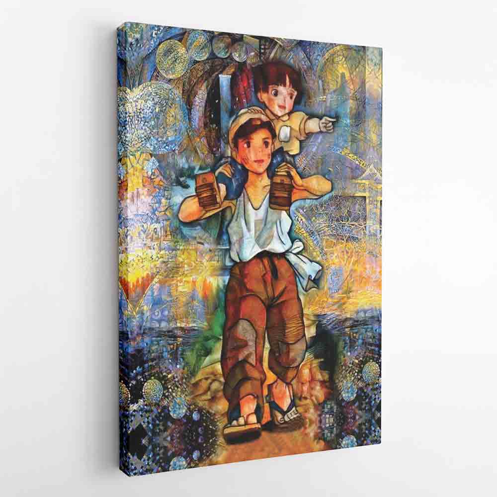 Grave of the Fireflies Studio Ghibli Canvas Print Wall Art - Kurodrip