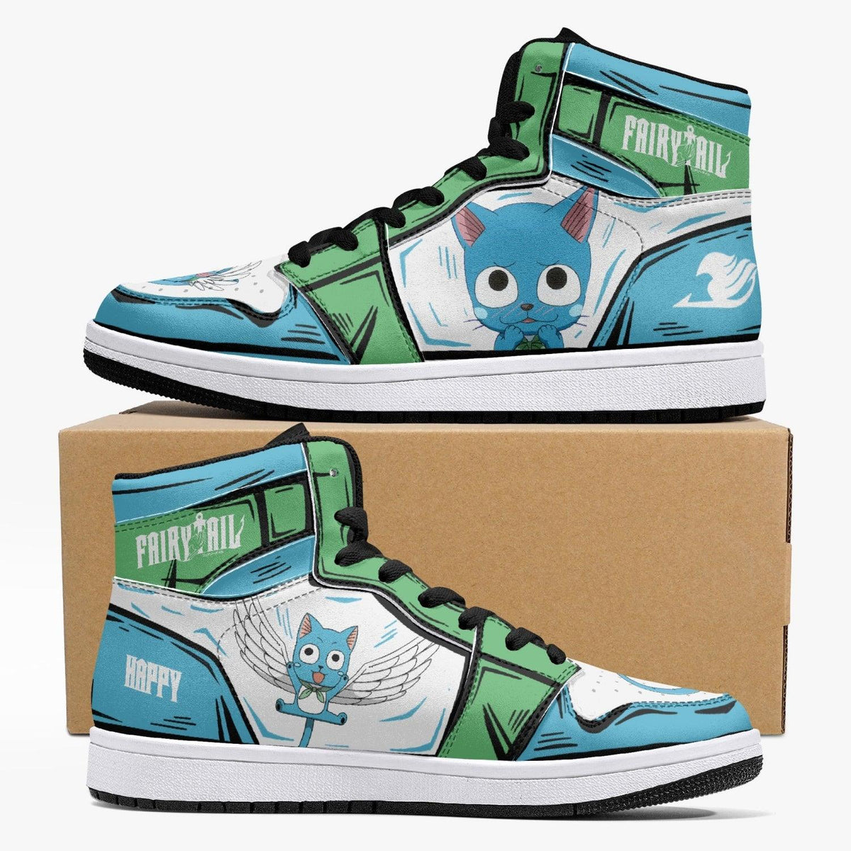 Happy Fairy Tail Mid 1 Basketball Shoes