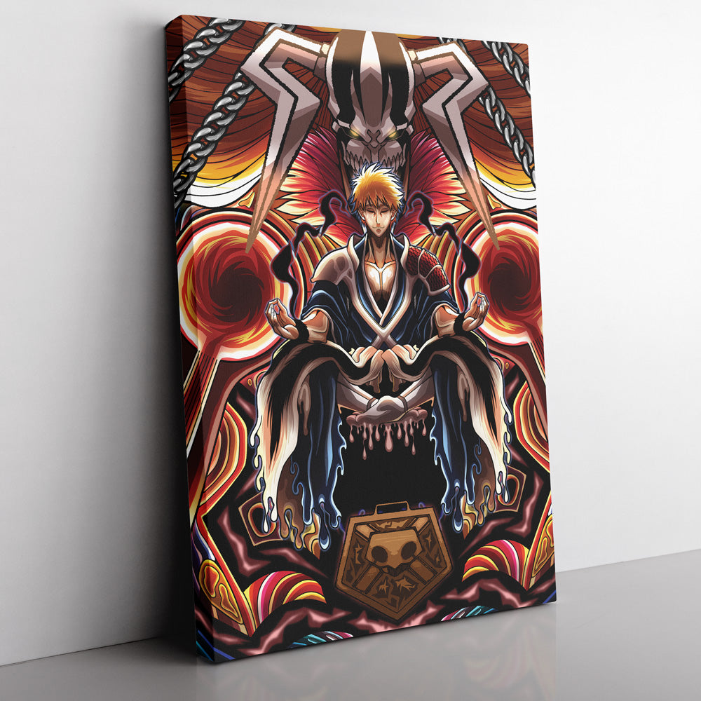 Ichigo True Shikai Bleach Vertical Canvas Print Wall Art - Kurodrip