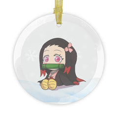 Kawaii Anime Glass Ornament Charming Nezuko Ornament Anime Ornaments - Kurodrip