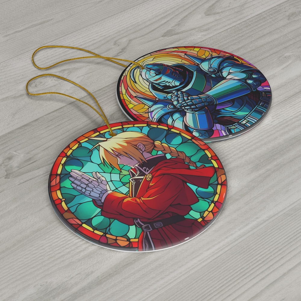 Anime Alchemy Elegance: Dual-Sided Stained Suncatcher Ornament Anime Ornaments - Kurodrip