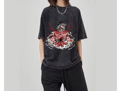 Kurodrip "Eren Yeager Attack Titans Power" Attack on Titan Vintage Washed Oversized T-Shirt V10