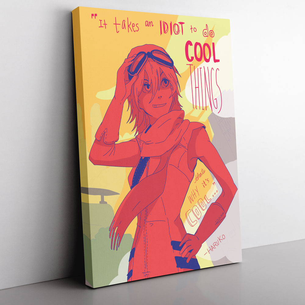 It Takes an Idiot to do Cool Things FLCL Canvas Print Wall Art - Kurodrip