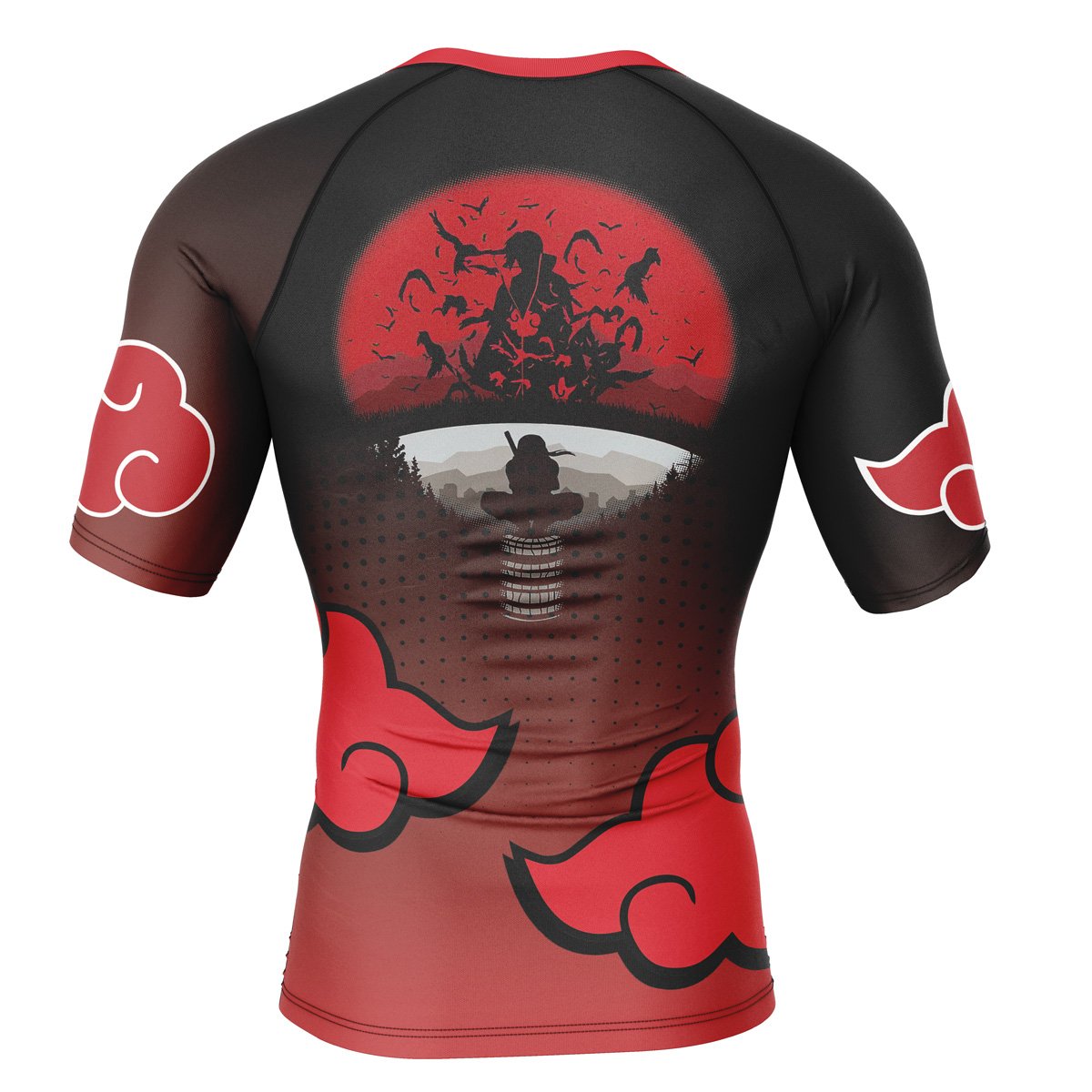 Itachi Uchiha Akatsuki Naruto Short Sleeve Rash Guard Compression Shirt