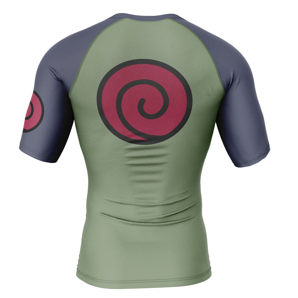 Konohagakure Jounin Uniform Naruto Short Sleeve Rash Guard Compression Shirt