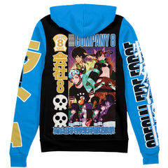 Company 8 Fire Force" Streetwear Zip Hoodie Jacket