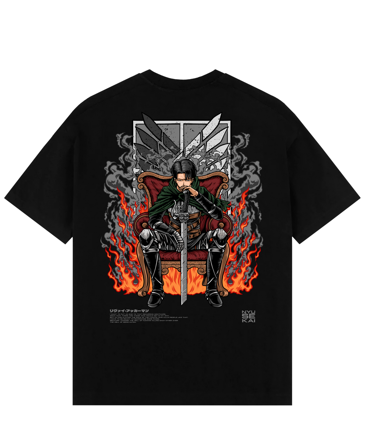 "Levi X Throne - AOT" Oversize T-Shirt