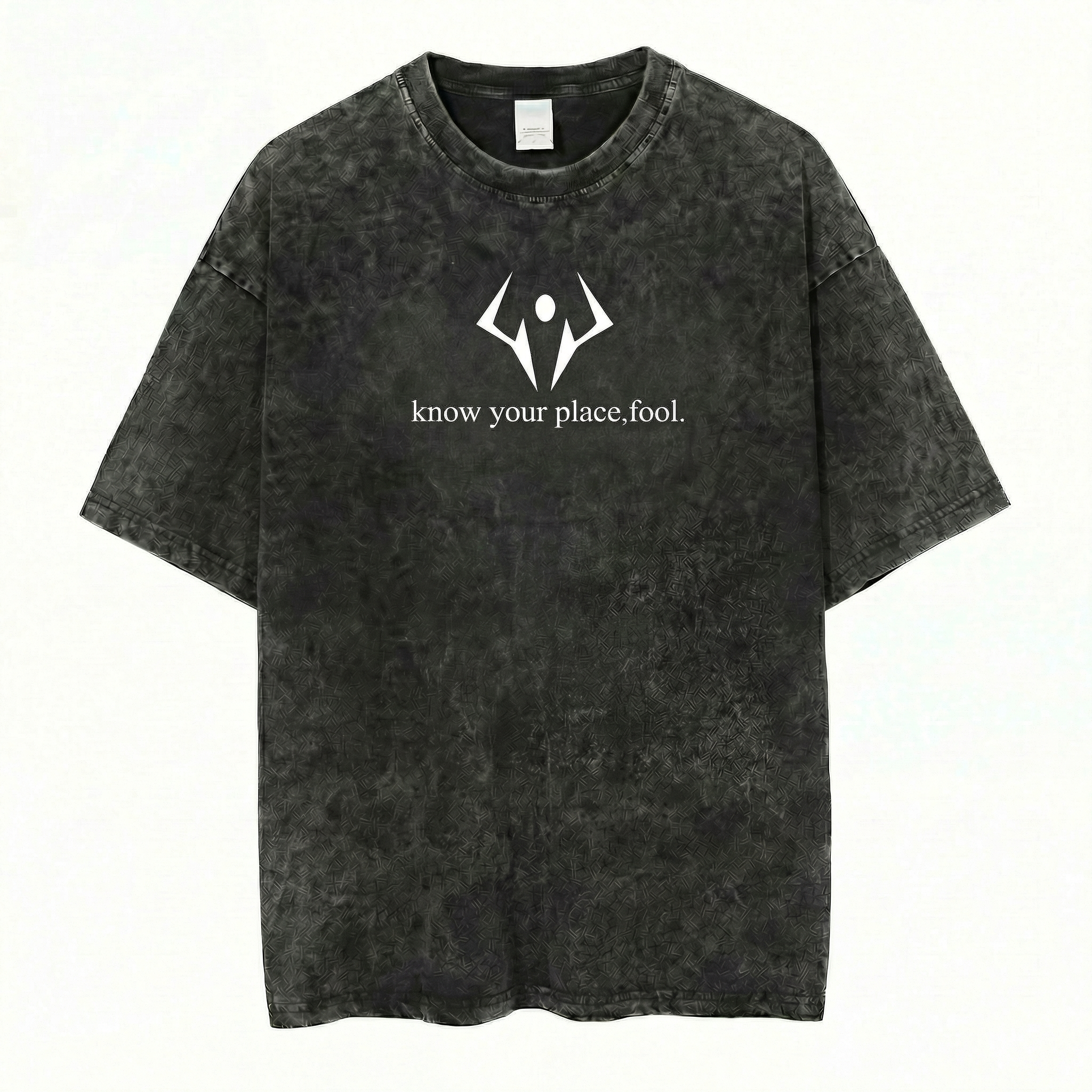Sukuna Inspired Washed Black Oversized Anime Graphic T Shirt
