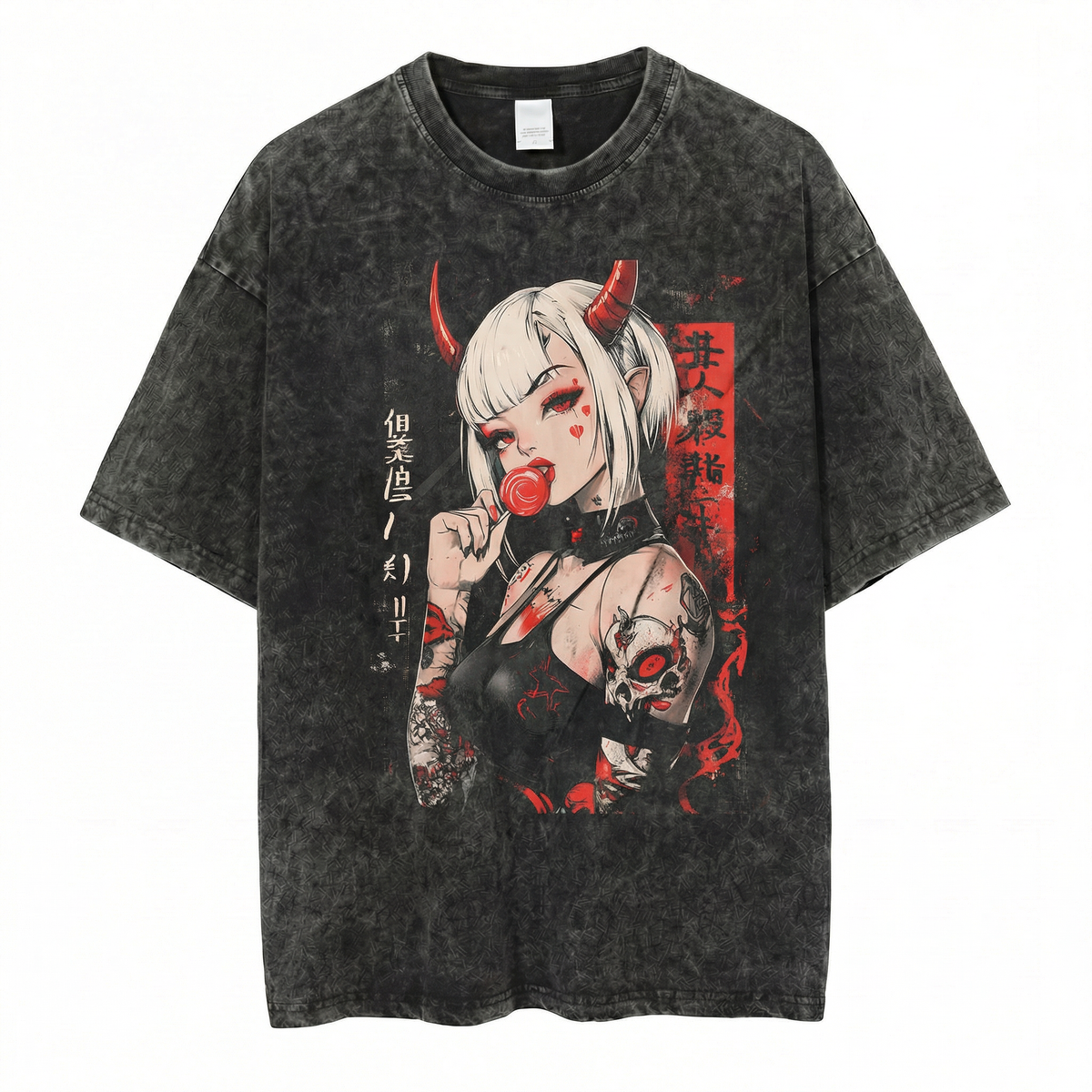 Goth Grunge Girl Waifu Demon Anime Horror Alt Aesthetic T-Shirt