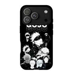Kurodrip Gojo Satoru Jujutsu Kaisen Black Multi Expression Pose GOJO Bold Name Fan Collage Protective Phone Case