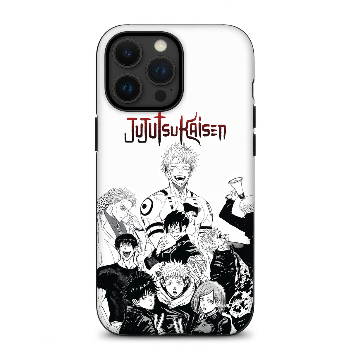 Kurodrip Jujutsu Kaisen All Characters Group Manga Art White Background Bold Red Logo Fan Collage Protective Phone Case